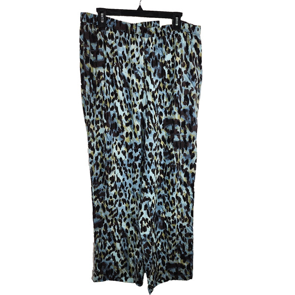 Chico's Pants - Chico’s Womens Animal Luster Drape Wide Leg Size 3 US 16 Pull On Elastic Waist